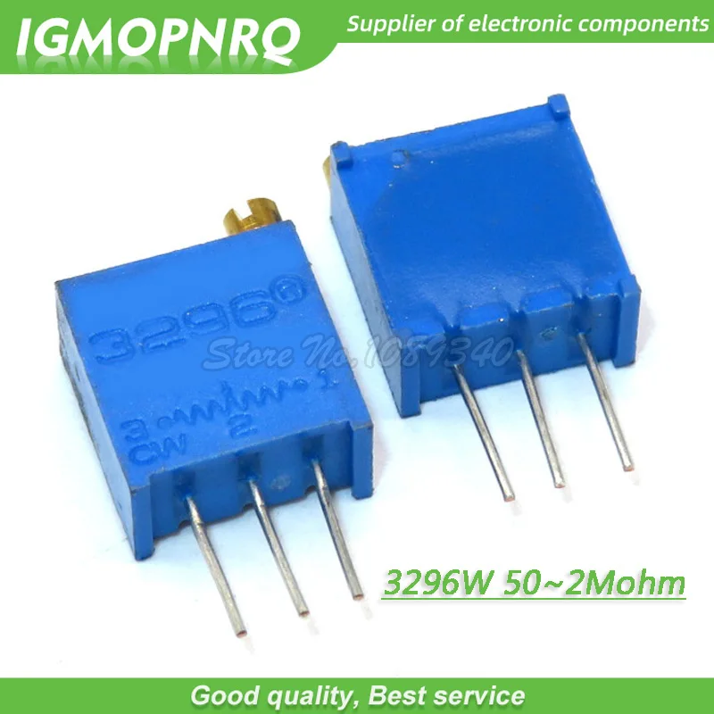 100 stücke 3296W Trimpot Trimmer Potentiometer 1k 2k 5k 10k 20k 50k 200k 500k 3296 k 1m 100r 200r 500r w Image