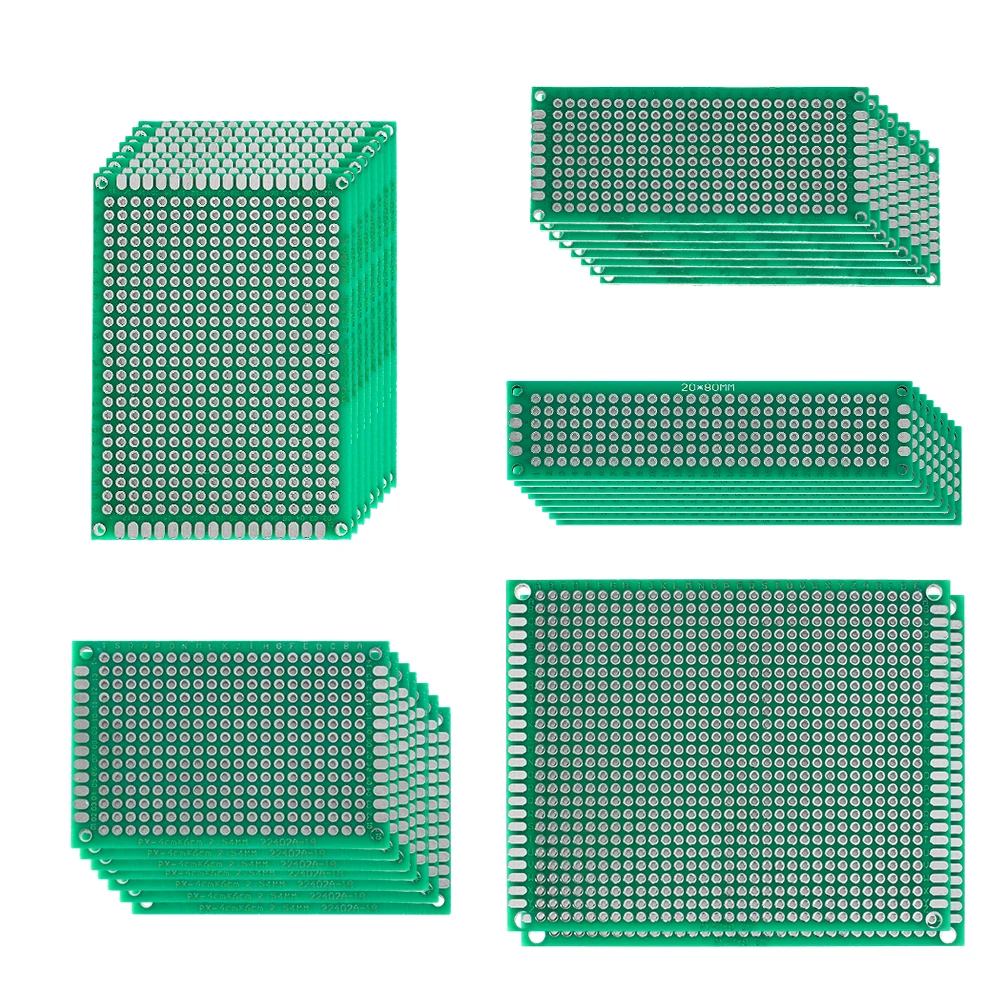 34 teile/los doppelseitige Leiterplatte DIY-Set 2*8cm 3*7cm 4*6cm 5*7cm 7*9cm Prototyp-Kit fr4 gedruckte Universal-Leiterplatte Image