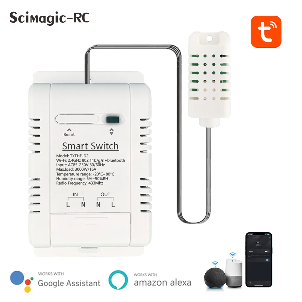 Tuya Wifi Smart Temperatur schalter Feuchtigkeit überwachung Stroms tatistik Relais Timing Fernbedienung intelligenter Thermostat Image