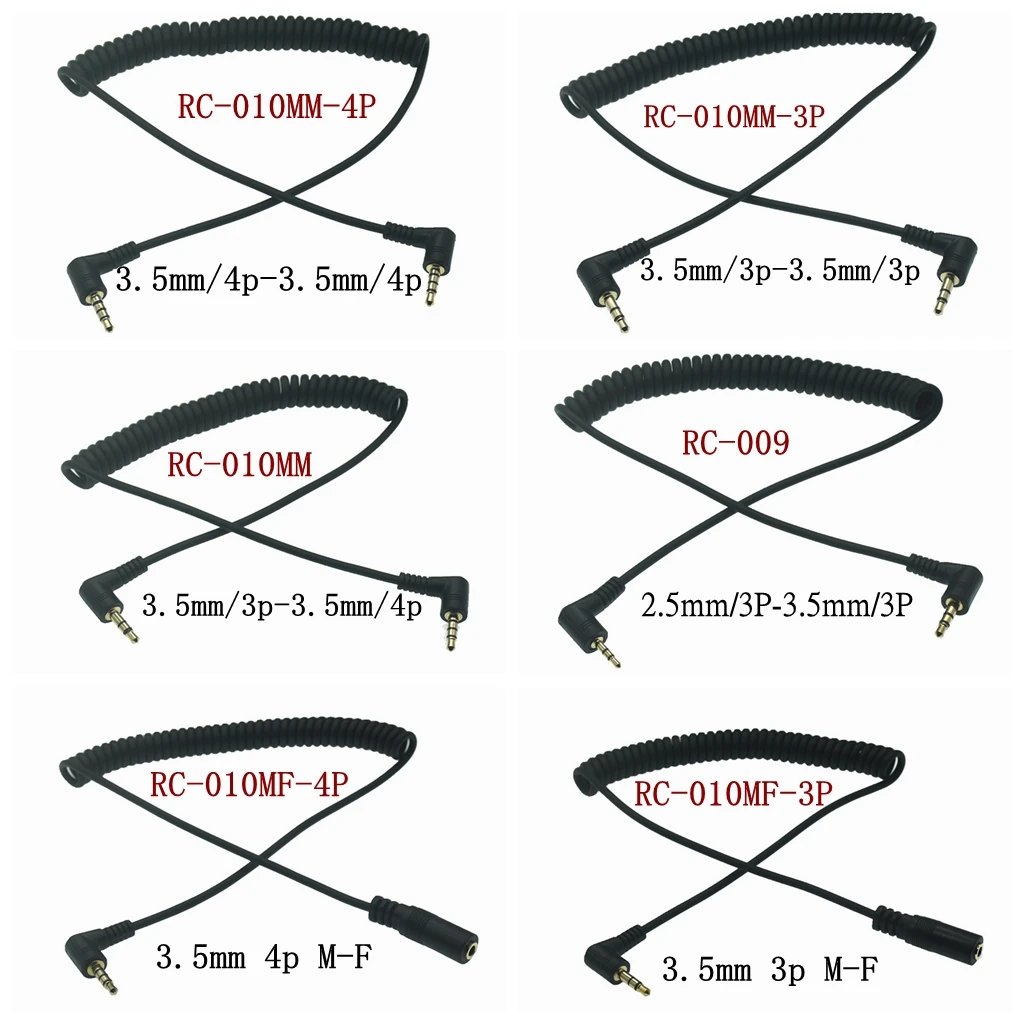 90 grad 3,5mm 3/4 Pol Männlichen TRS zu TRRS 3.5/2,5mm 3p 4 Pole Männlichen/weibliche Kopfhörer Stereo Audio AUX Frühling Coiled Spiral Kabel Image
