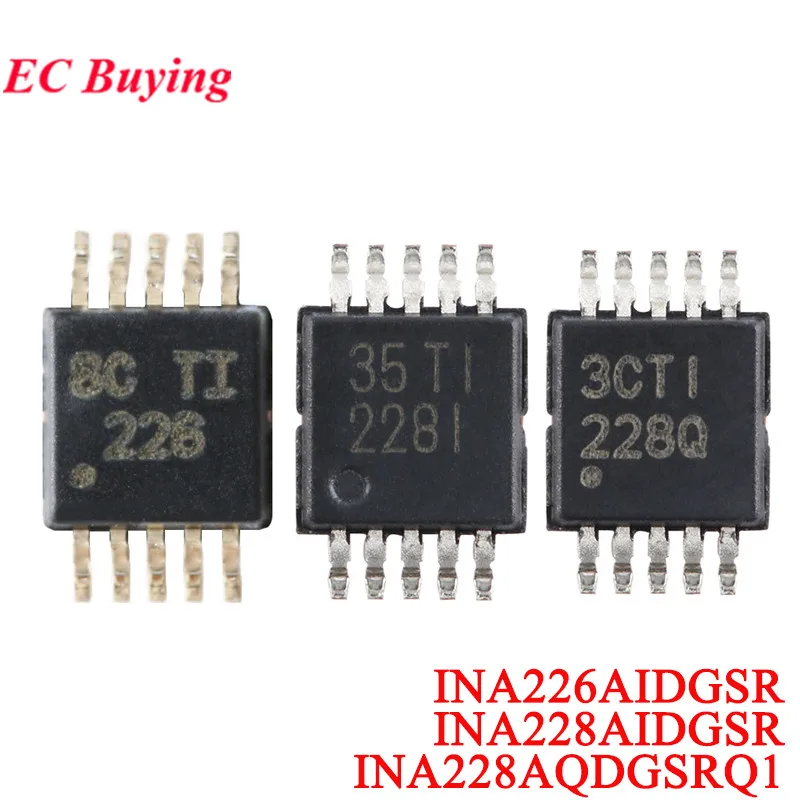 5 Stück/1 Stück INA226 226 INA226AIDGSR INA228 INA228AIDGSR 228I INA228AQDGSRQ1 228Q Bidirektionaler Strom-Monitor-Chip IC Image