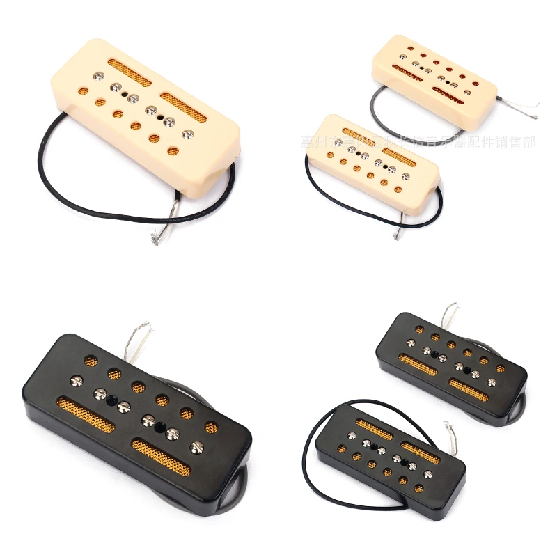 2 Stücke Creme/schwarz Single Coil Soap Bar Pickups Für P-90 P90 LP Gb E-gitarre Teile 50mm/52mm Loch