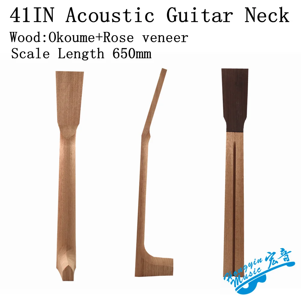 Okoume-Holz für Akustikgitarrenhals, Gitarrenzubehör, Okoume+Rosenholz, dreilagiger Gitarrenhals, MD-Kopf Image