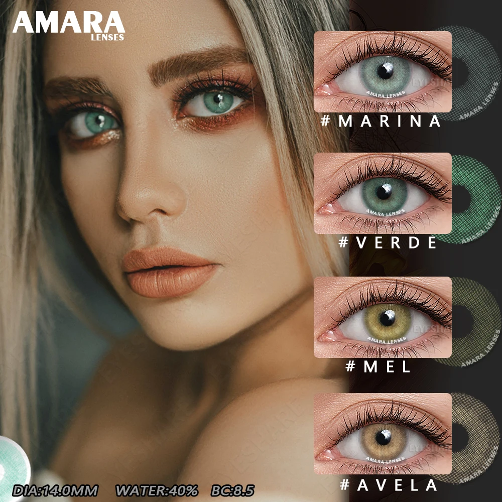 AMARA Natürliche Farbe Kontaktlinsen für Augen Brail Mädchen Weichen Kontaktlinsen Schüler Schönheit Kosmetische Farbige Objektiv Augen Make-Up