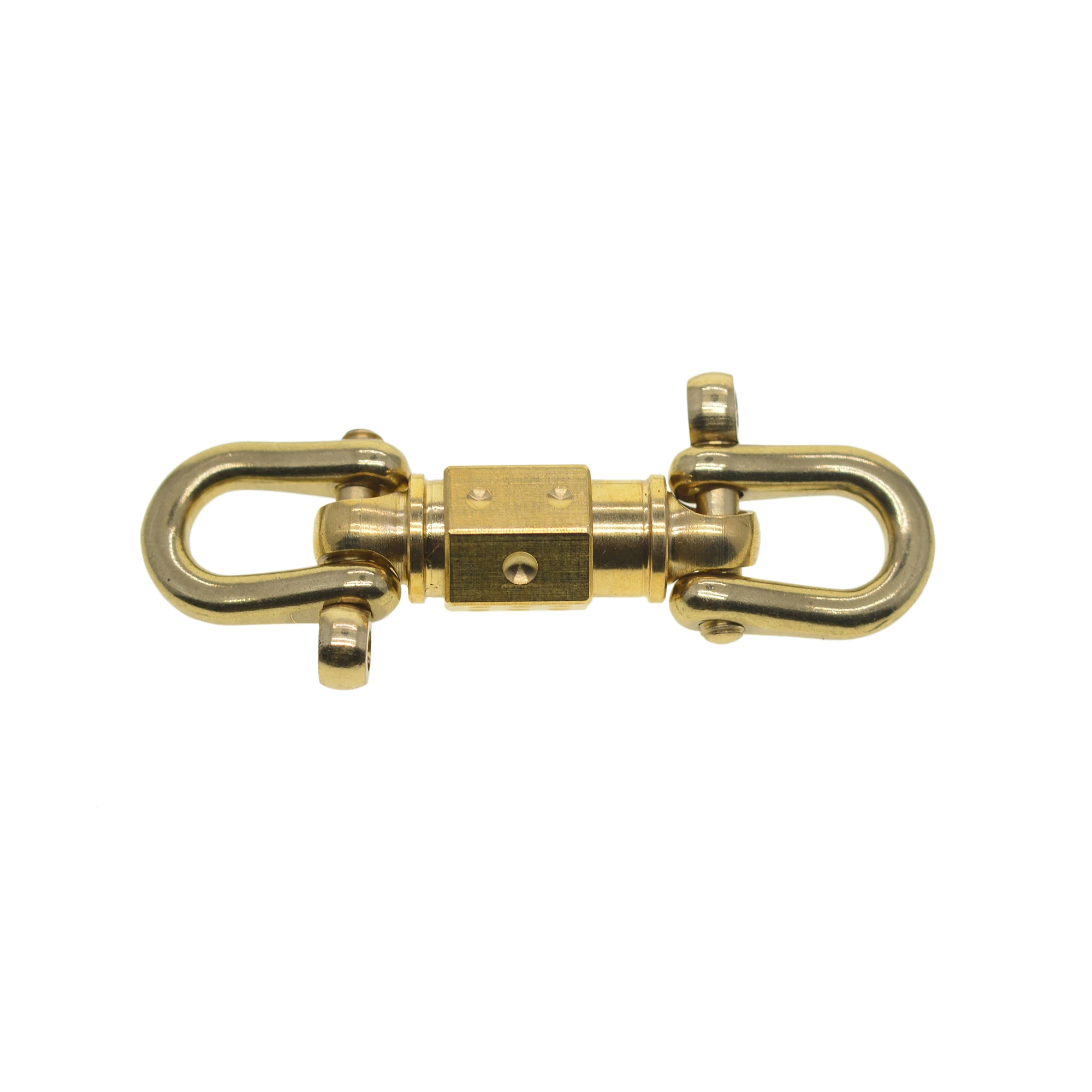 Super feines massives Messing ziehen Schnell verschluss drehbar abnehmbare Schlüssel anhänger Schraube Messing Schäkel Karabiner DIY edc Werkzeug Image