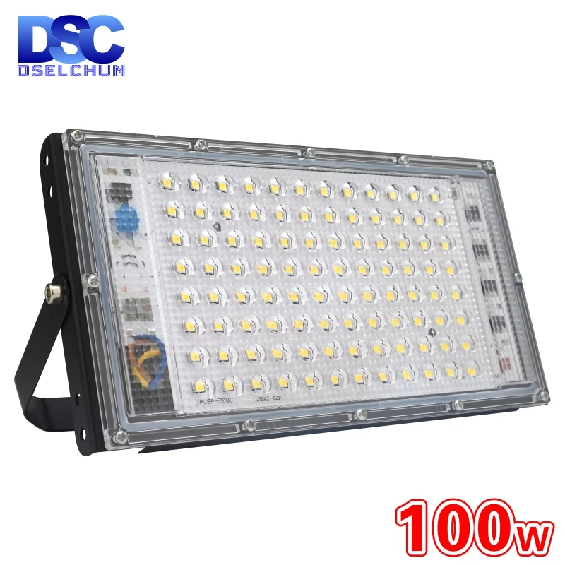 100W Led Flutlicht AC 220V 230V 240V Outdoor Flutlicht Scheinwerfer IP65 Wasserdichte LED Straße Lampe landschaft Garten Lichter Image