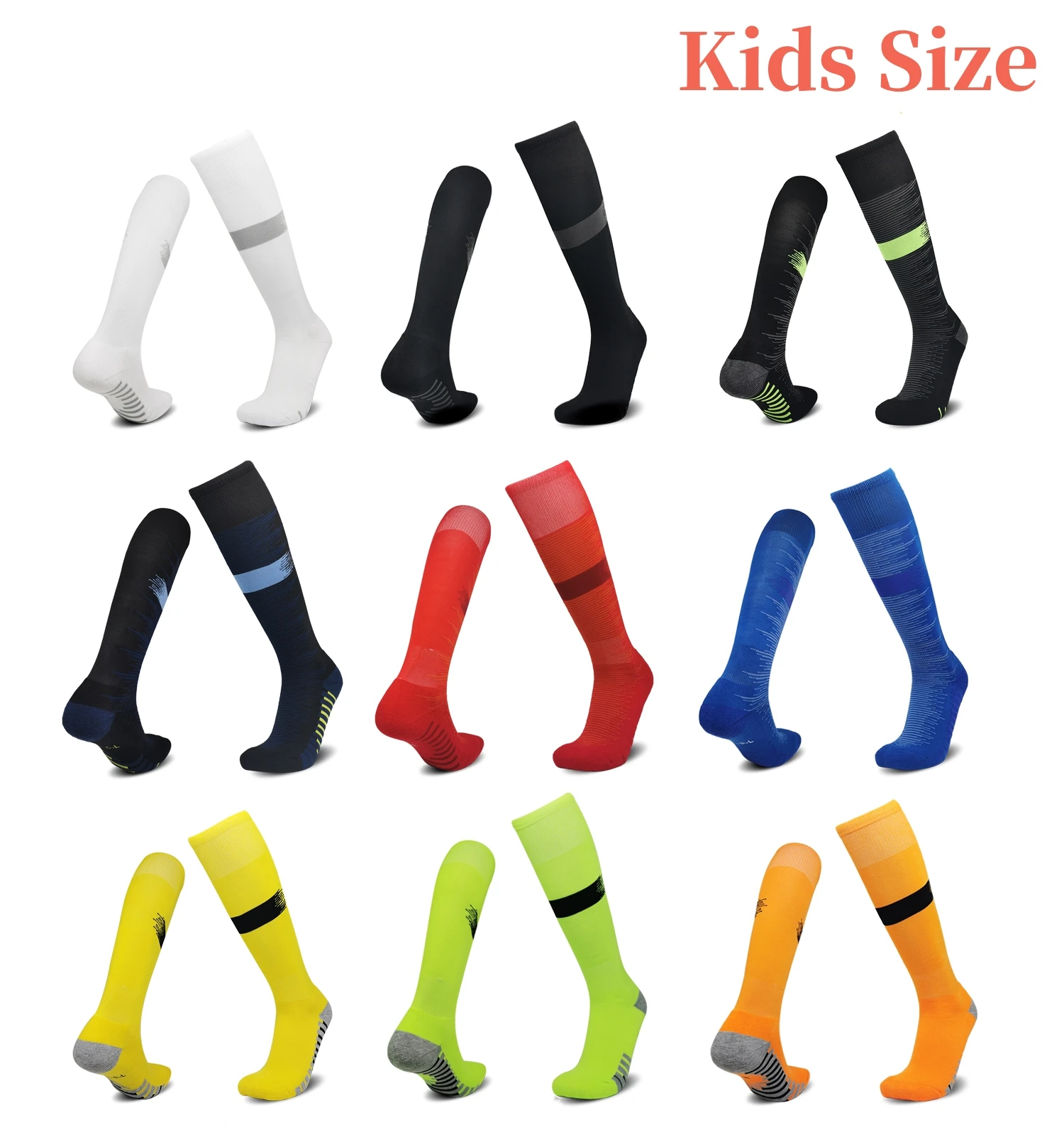 Kinder Fußball Socken Kinder Baumwolle Nicht-Slip Atmungsaktiv Knie Hohe Handtuch Unten Radfahren Sport Training Lange Fußball Junge Mädchen socken Image