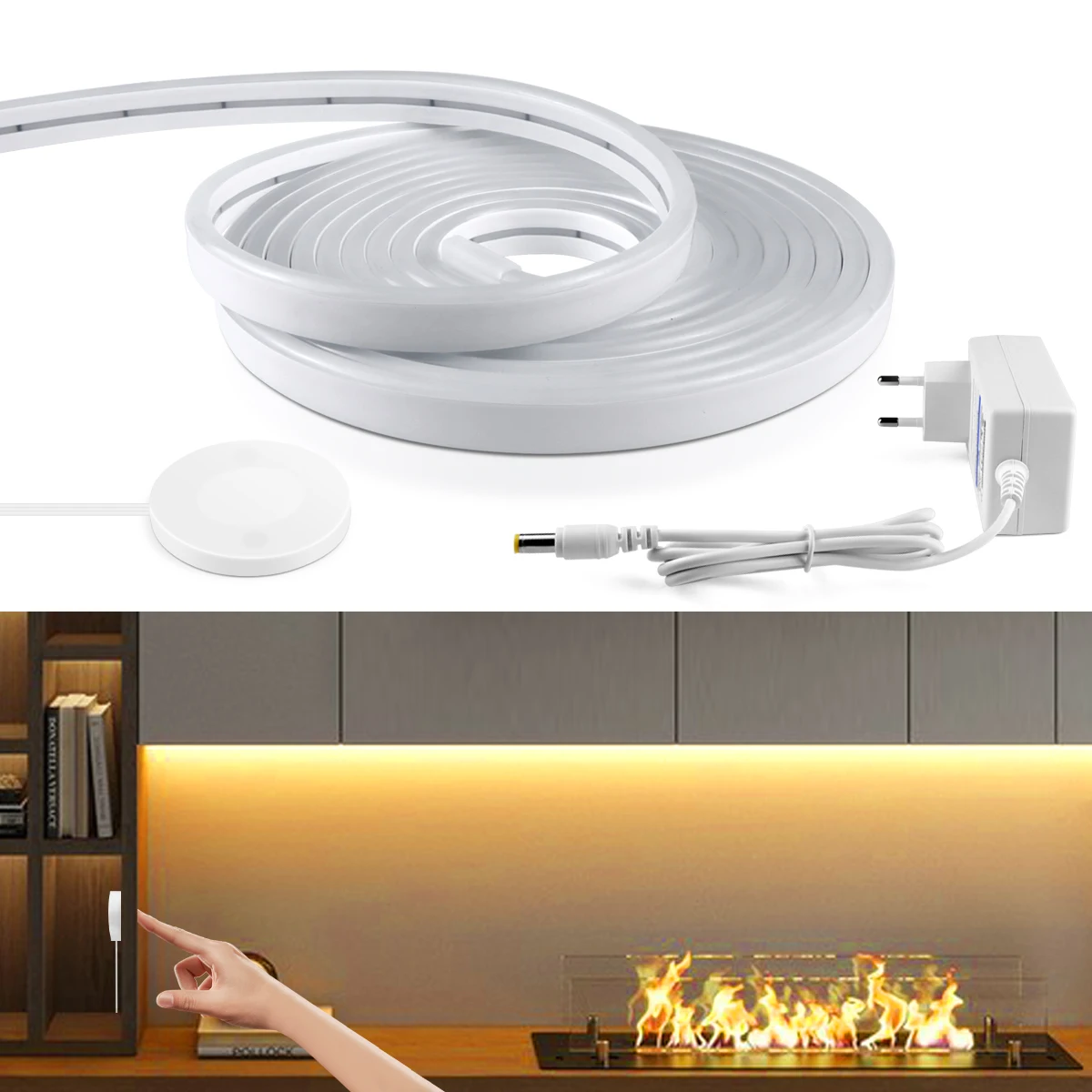 DC12V Neonlicht LED-Streifen Hands can Sensor Touch Dimmer Schalter 120leds/m flexible Röhren lampe Küchen schrank Hintergrund beleuchtung Image