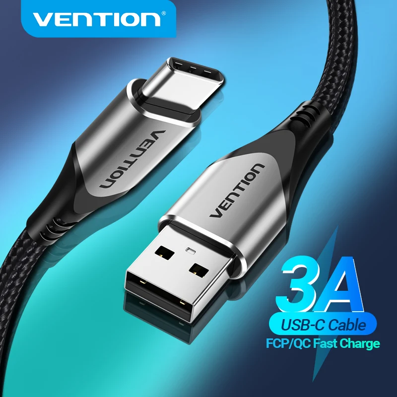 Vention USB-Typ-C-Kabel für Samsung S21 3A, schnelles USB-Laden, USB-C-Ladegerät, Datumsdraht für Xiaomi Redmi Note 8, Typ-C-Cabo-Kabel Image