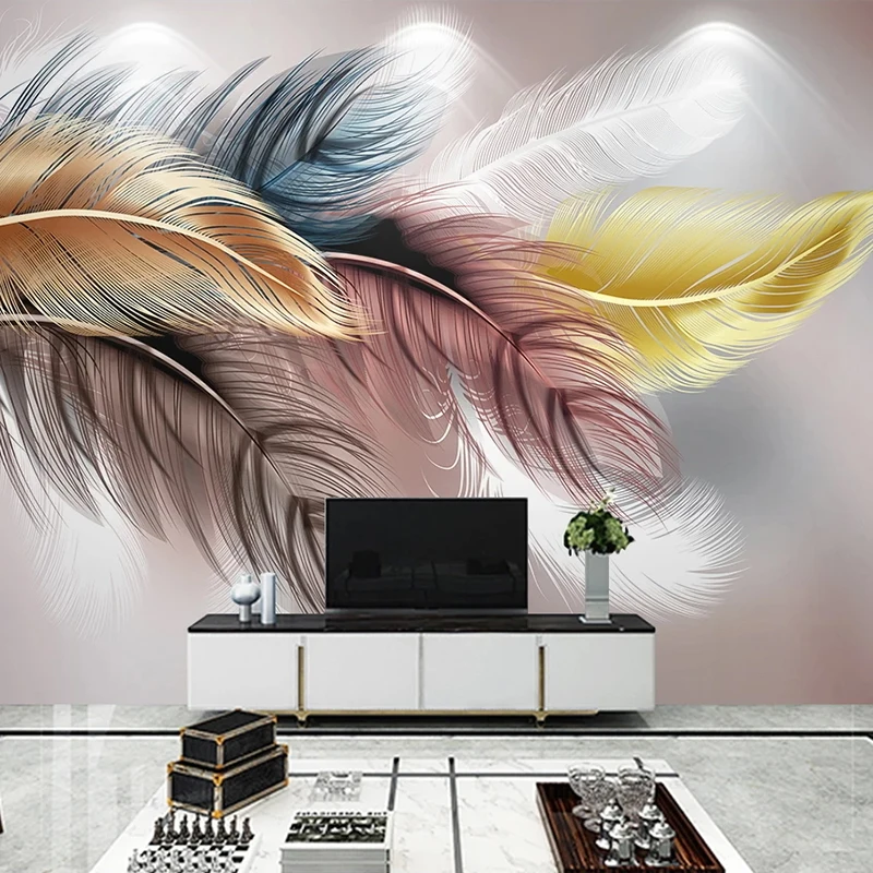 Benutzerdefinierte 3D Foto Tapete Kreative Feder Wandbild Moderne Schlafzimmer Wohnzimmer Sofa TV Hintergrund Wand Kunst Fresko Papel De Parede