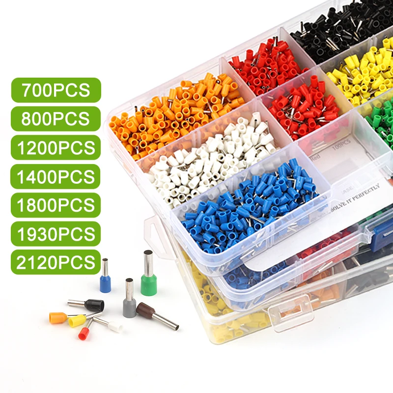 Verpackte VE-Serie, röhrenförmige Aderendhülsen, Crimp-Hülsenklemmen, Kabel, elektrischer Steckverbinder, isolierte Drahtverbinder, Anzug Image