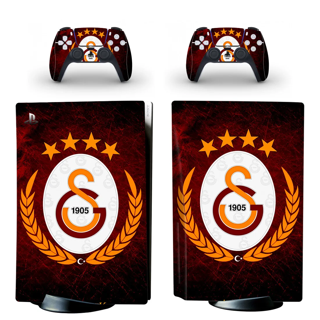 Neue Fußball PS5 Disc Skin Aufkleber Aufkleber Abdeckung für Konsole und 2 Controller PS5 Disk Skin Aufkleber Vinyl Image