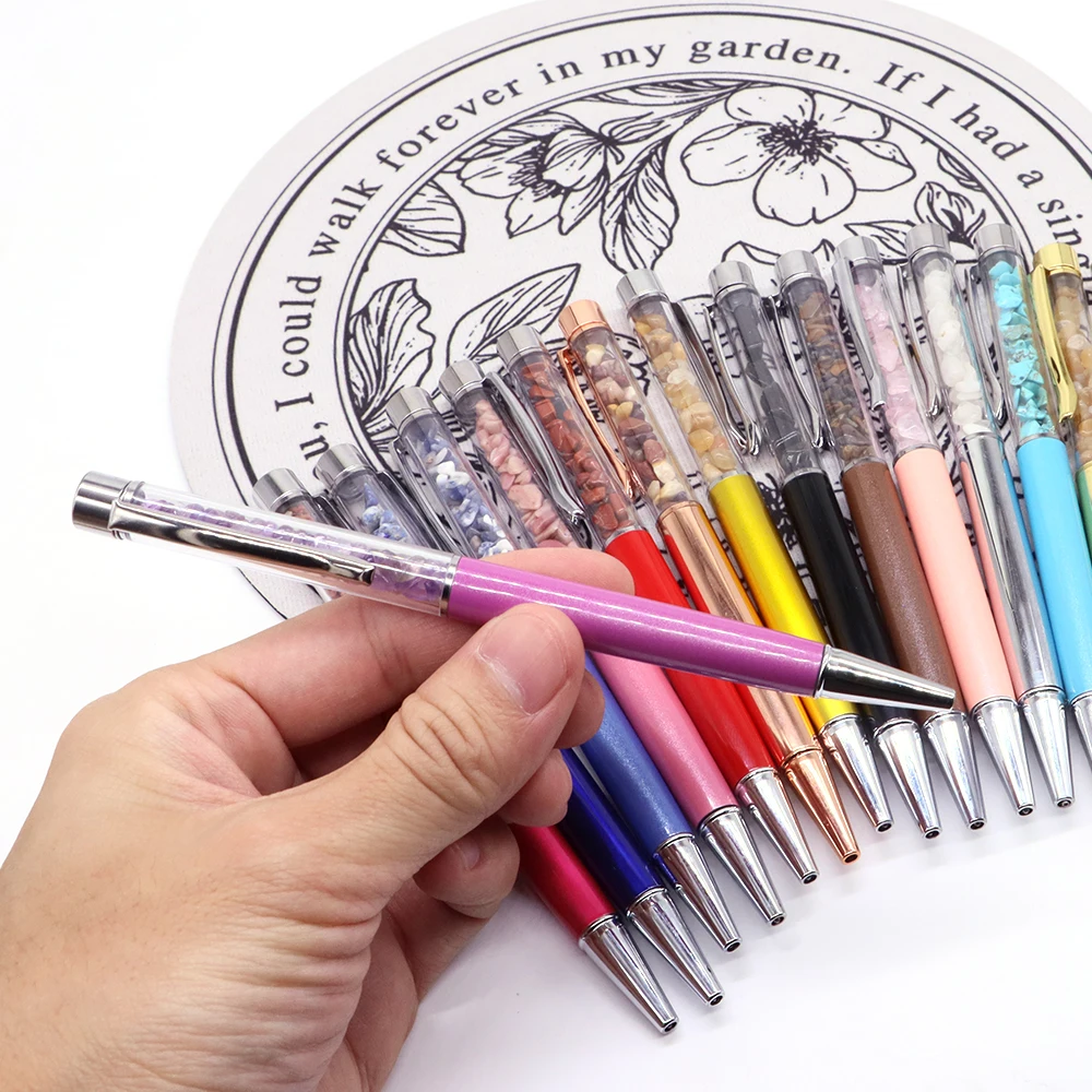 Kreativer Kristall-Kugelschreiber, Quarz, Weihnachtsgeschenke, schwarze Nachfüllung, Energieheilung, Studenten-Briefpapier, Büro, Geschäftsbedarf Image