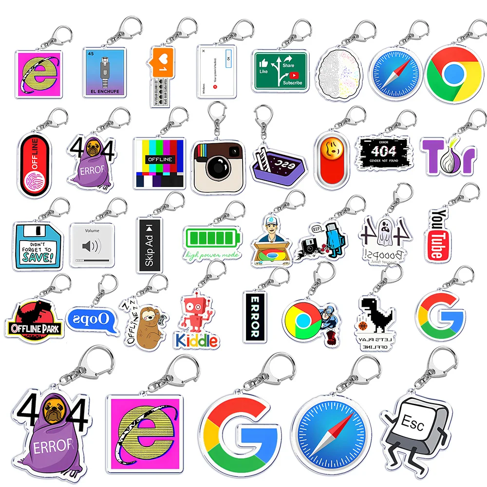 Cartoon-Programmierung 404, Netzwerk-Fehler-Schlüsselanhänger für Zubehör, Taschenanhänger, Schlüsselanhänger, Ketten, Auto-Schlüsselanhänger, Geschenk, kreative Llaveros Image
