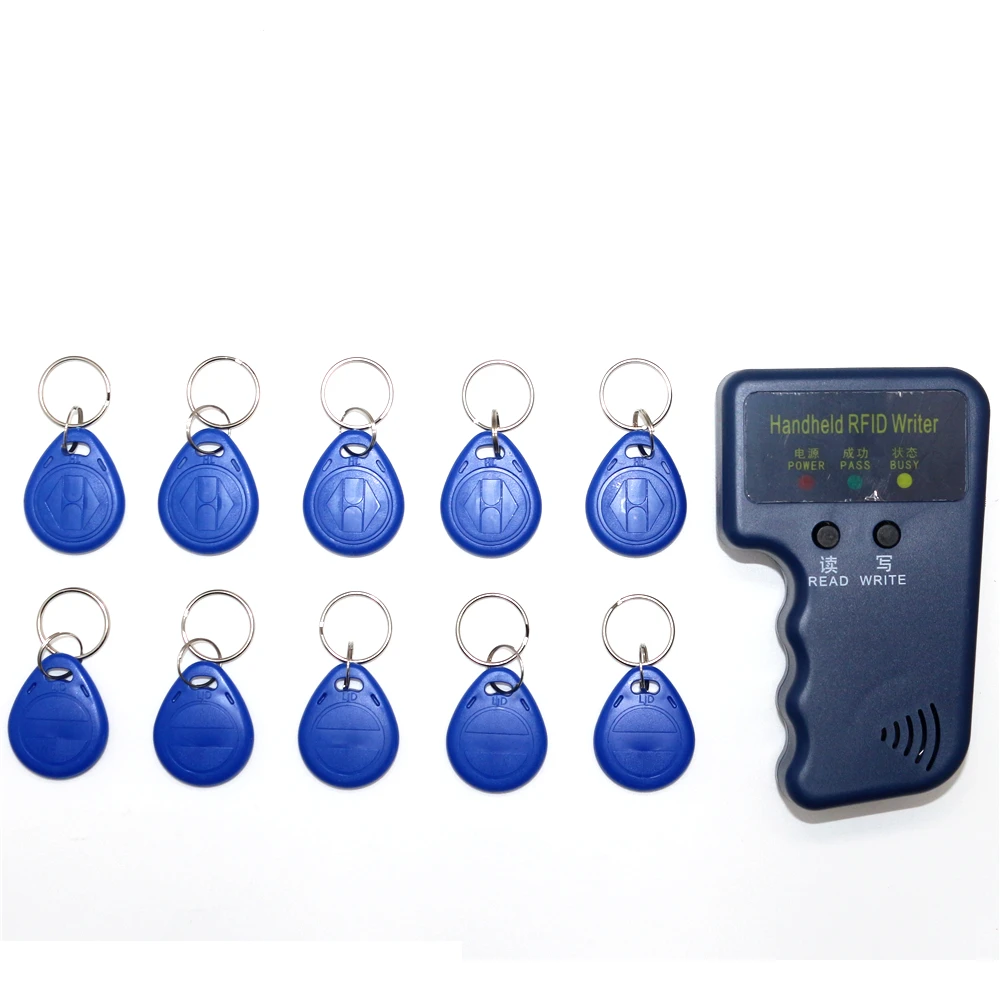 Handheld 125kHz RFID ID-Karte Kopierer Writer Duplikator Programmierer Leser Code beschreibbar em4305 ID Keyfobs Tags Karte Schlüssel karten Image
