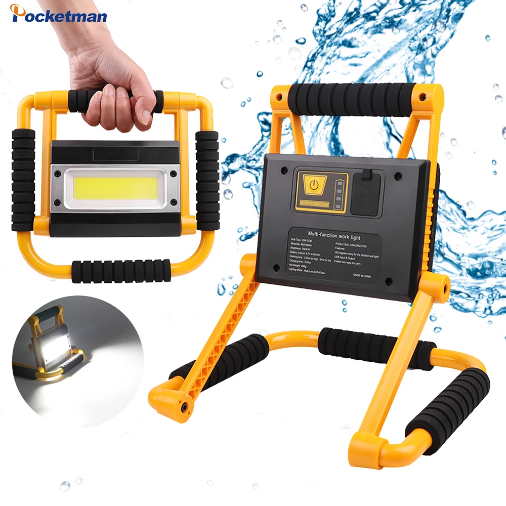 380W Arbeit Lichter Tragbare Scheinwerfer Cob Arbeit Lampe Wiederaufladbare Taschenlampen Wasserdichte Camping Lampe Outdoor Nacht Suchscheinwerfer Image