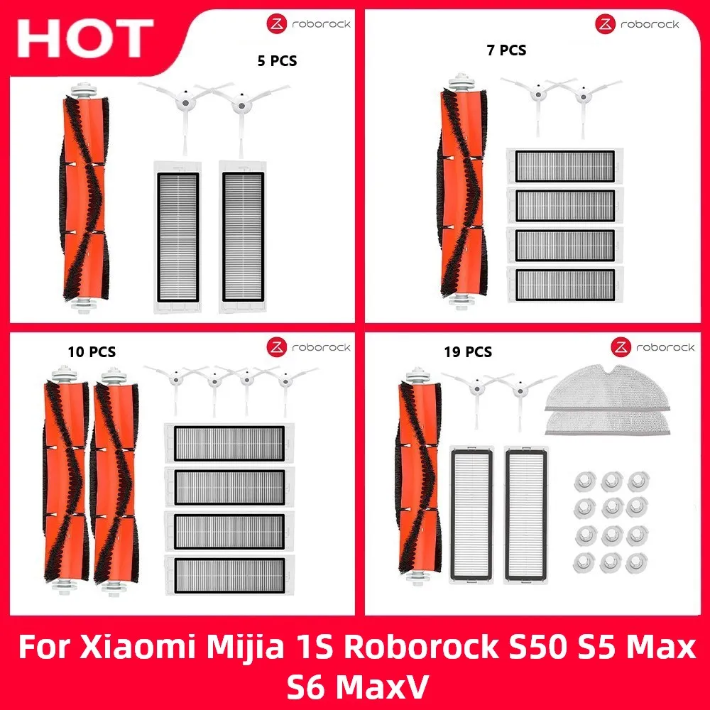 Für Xiaomi Mijia 1s 1st Roborock S50 S5 Max S6 MaxV S6 Reine Hepa-Filter Mopp Tuch Wichtigsten Pinsel roboter Staubsauger Zubehör Image