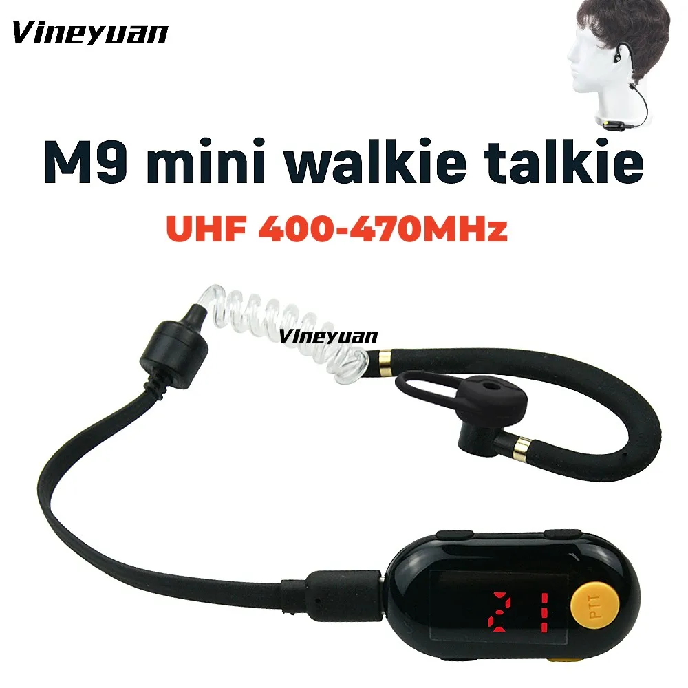 2025 NEU Vineyuan M9 5 cm Mini-Walkie-Talkies UHF 400–470 MHz 25 Kanäle tragbares Funkgerät mit großer Reichweite und Headset Image