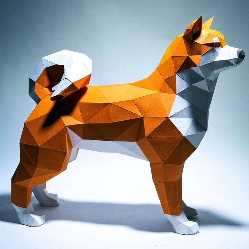 48cm japanische Shiba Inu Papier Modell Wohnkultur Raum Ornamente Schreibtisch Dekoration Paper craft 3d DIY Puzzles handgemachte kreative Spielzeuge Image