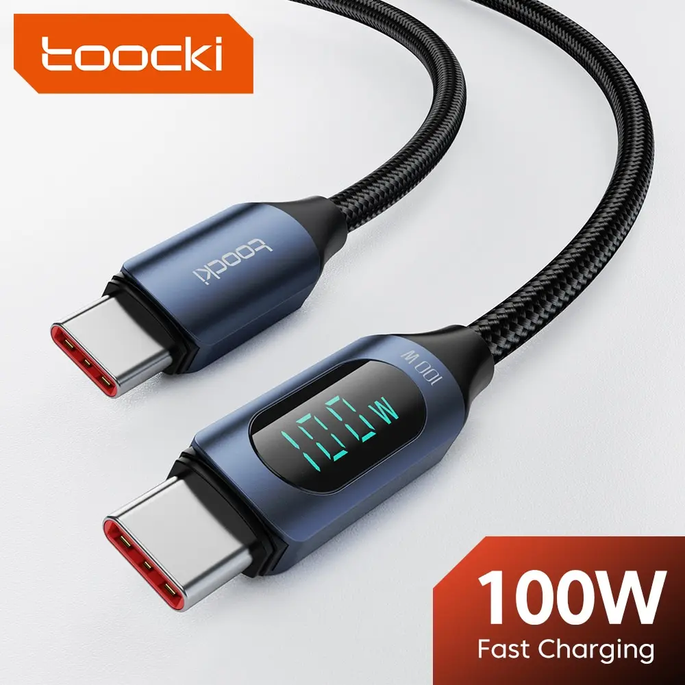 Toocki typ c zu typ c kabel 100w pd schnell ladegerät usb c zu usb c display kabel für xiaomi poco f3 realme macbook ipad Image
