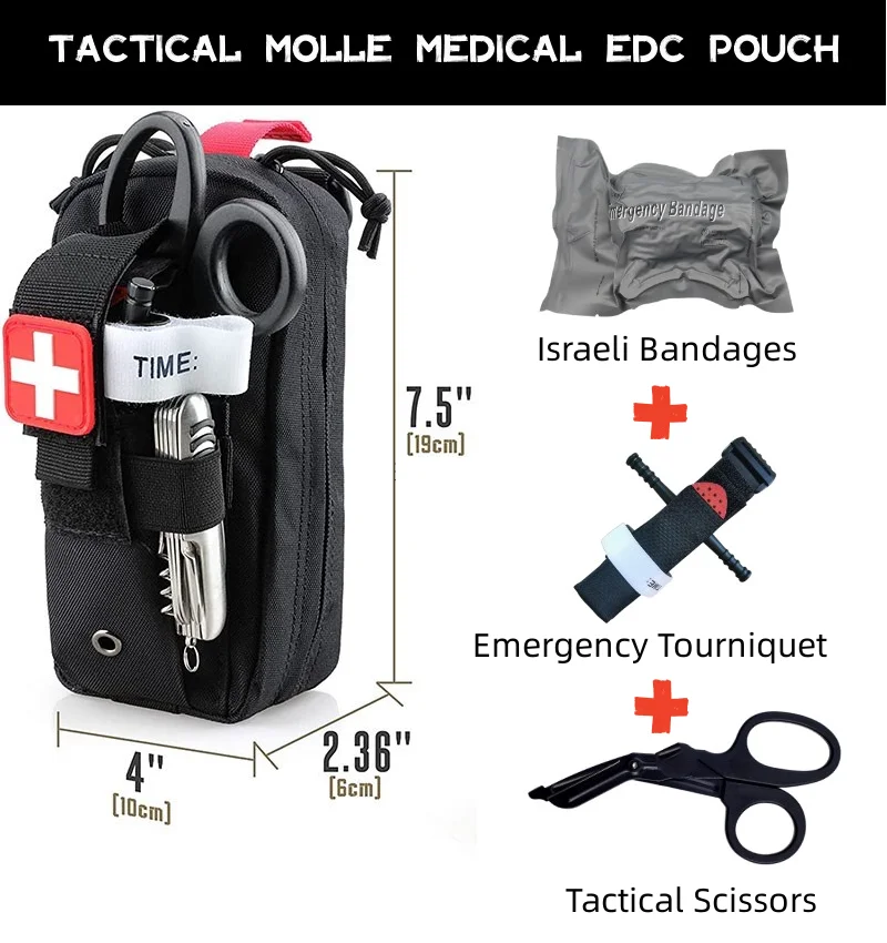 Molle EDC Bag EMT Notfallverband Tourniquet Schere Erste-Hilfe-Set Survival Kit Image