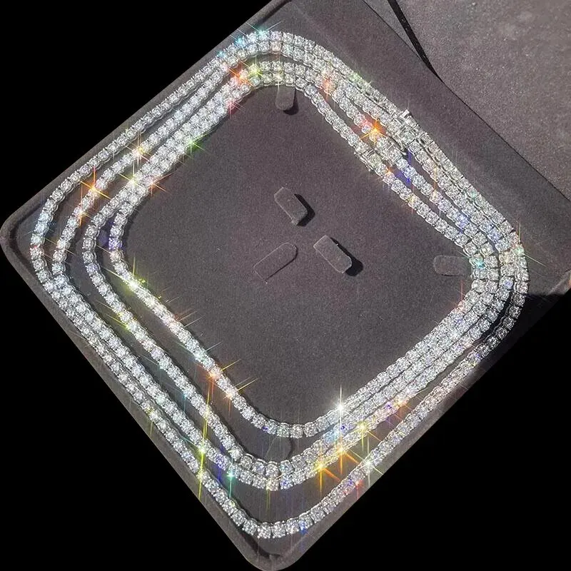 1/8/K vergoldet Iced Out Cz Kette Schmuck Tennis Halsband Halskette Herren Hip Hop Zirkonia Tennis Kette für Frauen Luxus Schmuck