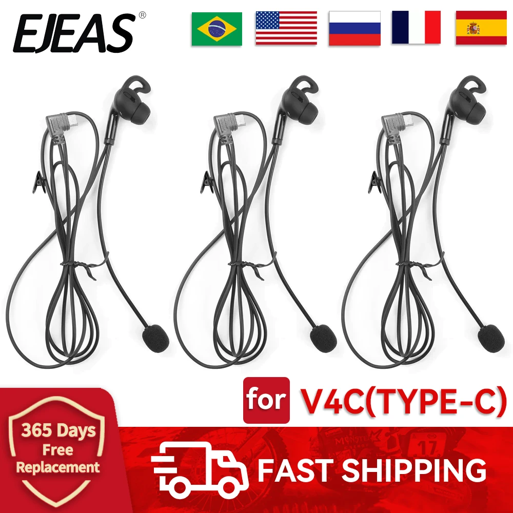 3/1pcs ejeas v4c plus Schiedsrichter In-Ear-Kopfhörer TYPE-C für Fbim Richter Ohr Intercom Headset Fußball Fußball Schiedsrichter Kopfhörer Image