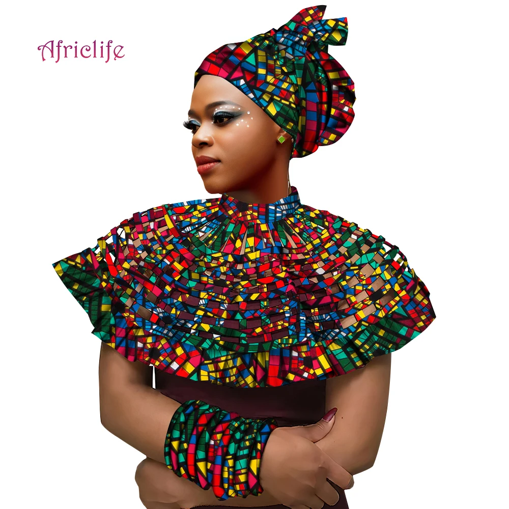 Ankara afrikanischen Schal kragen Frauen Multi Stränge Netz Halskette und 1 Stirnband und 10 Armbänder hand gefertigten Schmuck sp159 Image
