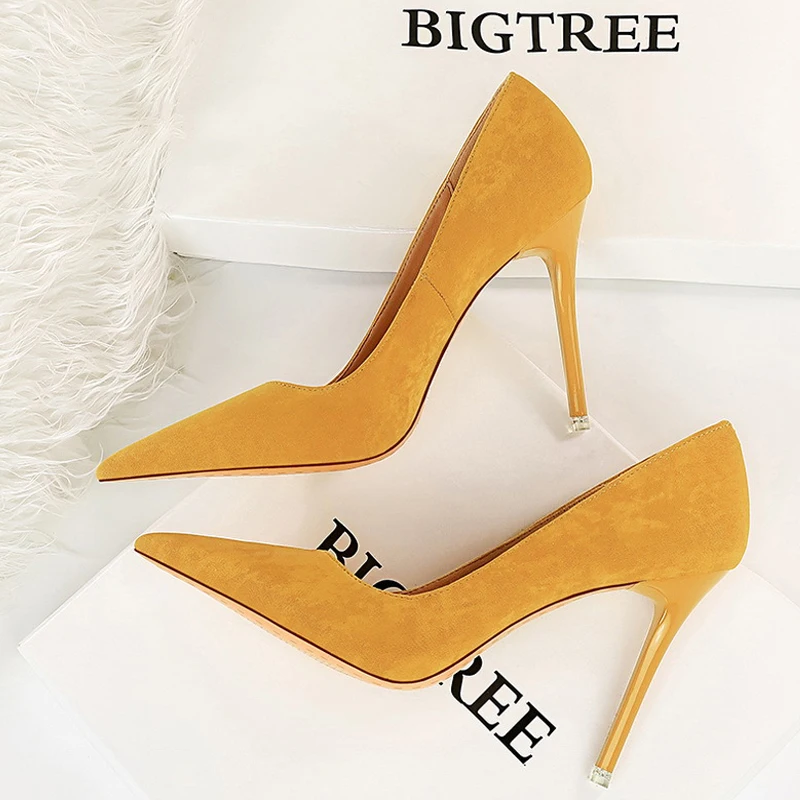 BIGTREE Schuhe Wildleder Frauen Pumpen 2026 Neue High Heels Mode Sexy Party Schuhe Stiletto Damen Schuhe Frauen Heels Plus Größe 42 43
