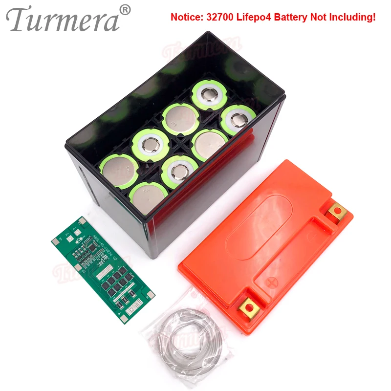 Turmera 12V 12Ah bis 14Ah Motorrad-Batterie-Aufbewahrungsbox 2X4 Halter Nickel 4S 40A 12,8V Balance BMS für 32700 Lifepo4-Batteriegebrauch Image