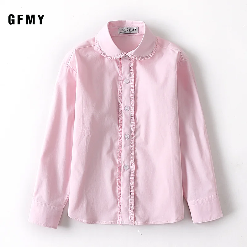 2021 Girl Fashion Cotton Pink Blue White shirt blouse Clothes Children kids Good quality comfortable clothes children's Tops