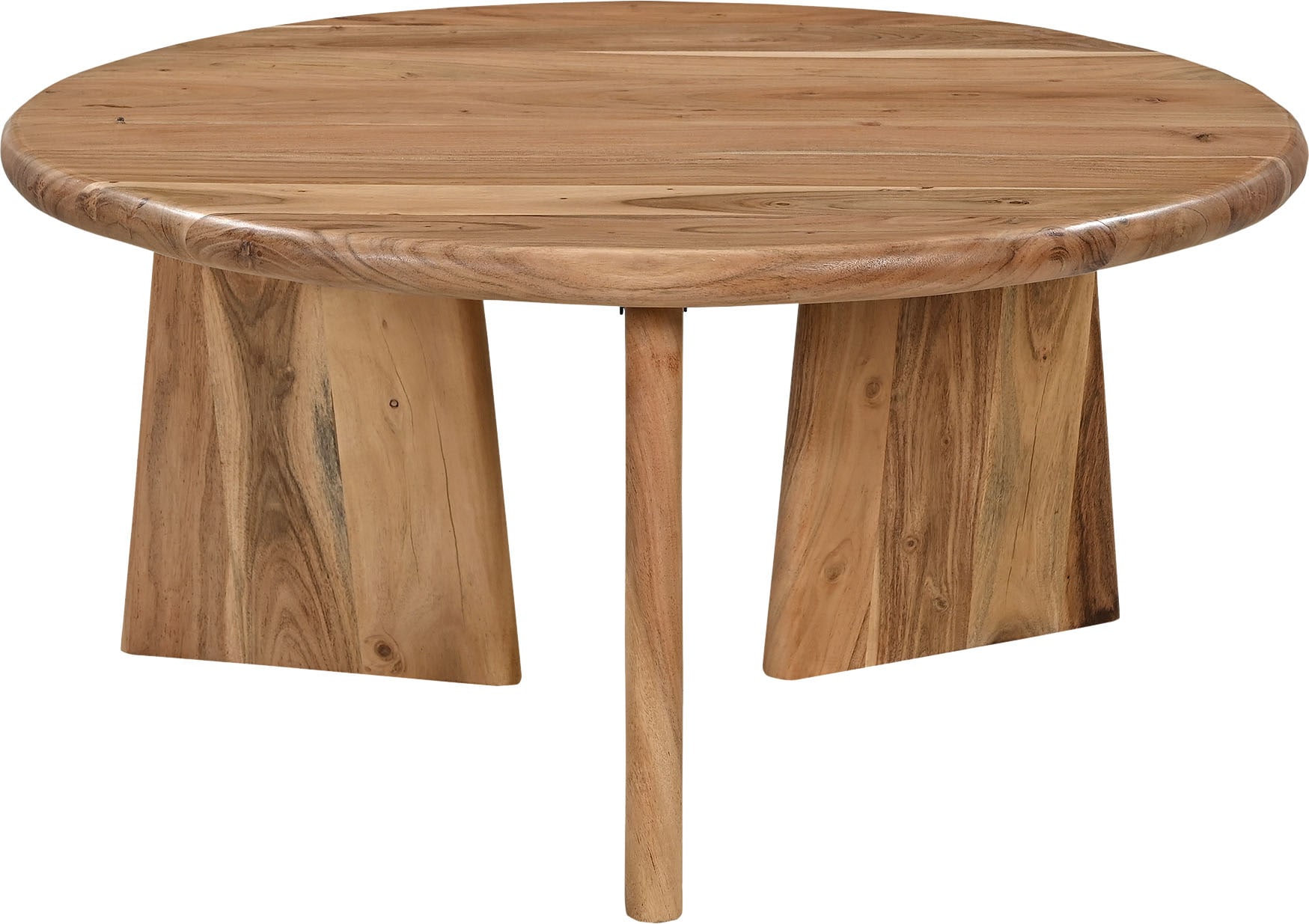 Couchtisch SIT "ACACIA WAVE", beige (natur, natur, natur), B:90cm H:44cm T:90cm, Akazie massiv, Tische, Couchtisch, mit ausgeprägter Maserung