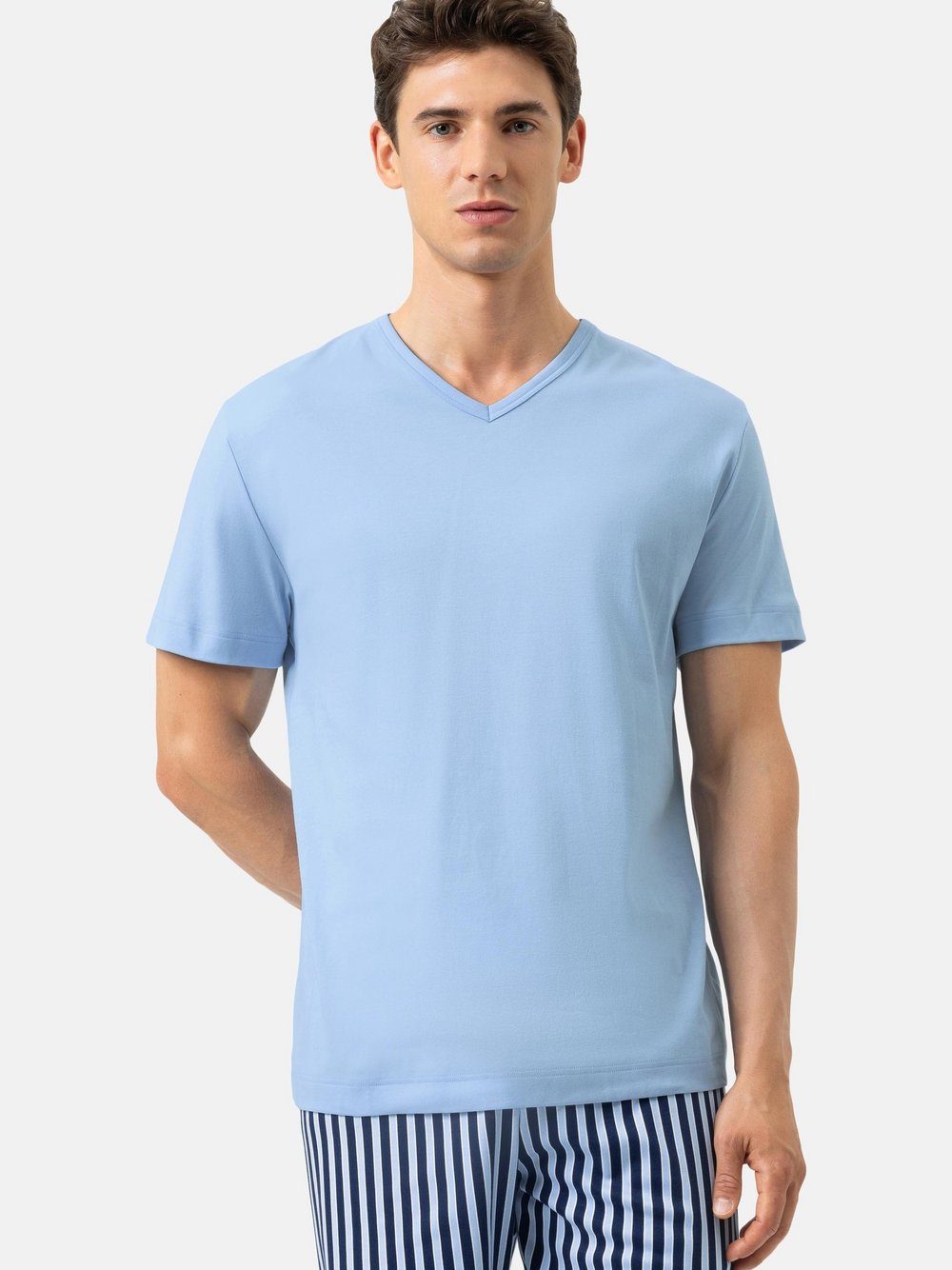 Mey Schlafanzug Oberteil Herren hellblau, S Image