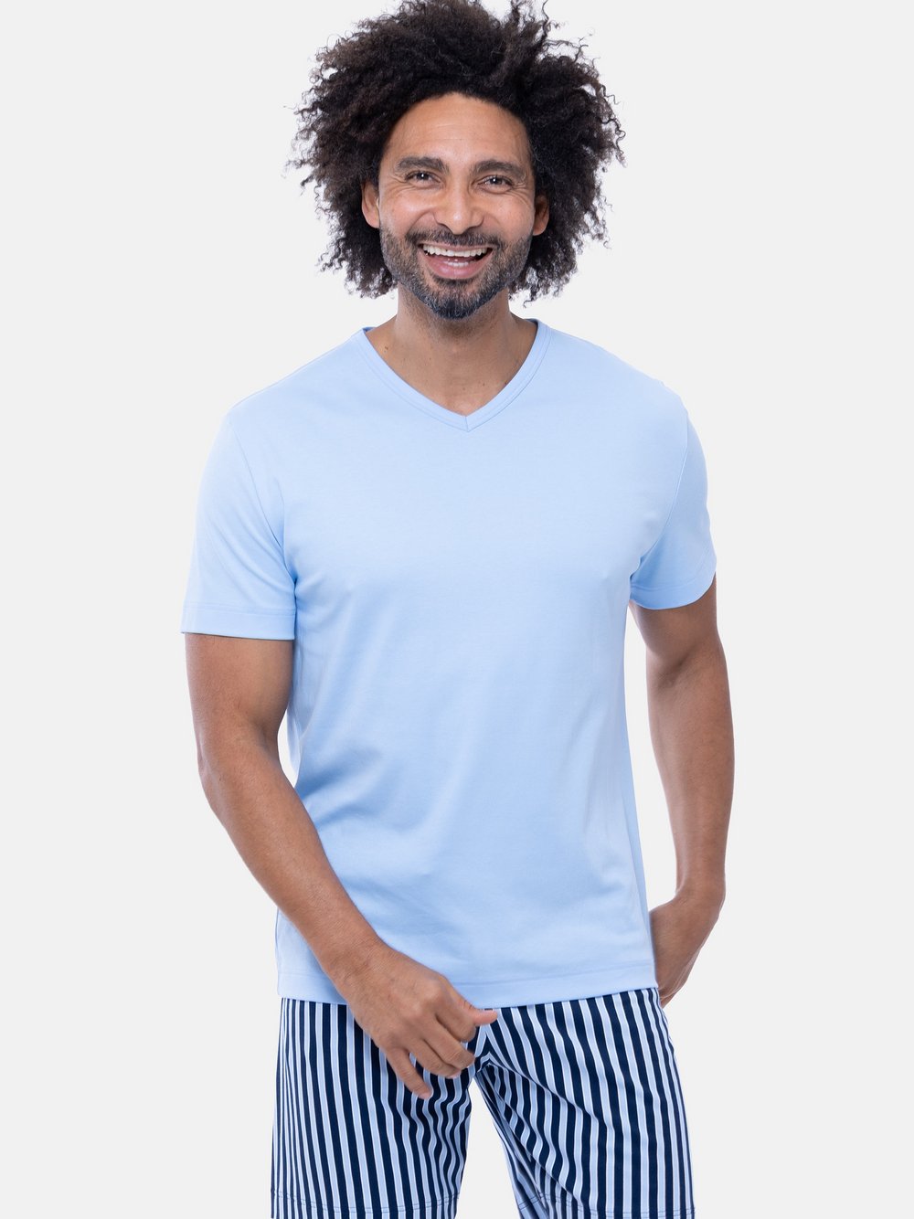 Mey Schlafanzug Herren hellblau, XL Image