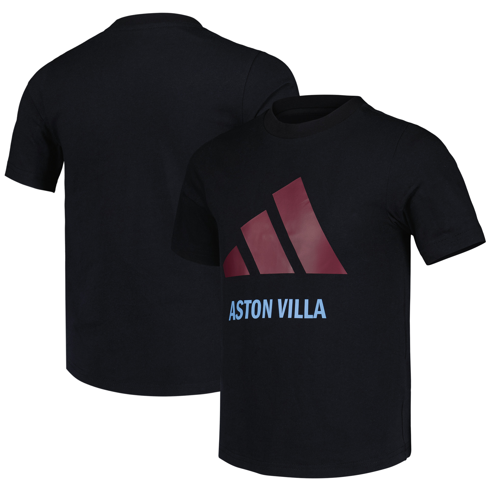 Aston Villa adidas Grafik-Logo-T-Shirt – Schwarz – Kinder Image
