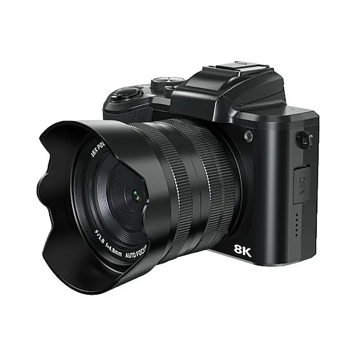 Fotocamera DSLR Mirrorless 8K con Zoom Ottico Doppie Camere Anteriori e Posteriori Design Retro Facile per Principianti Fotocamera per Vlogging HD Portatile per Studenti Regalo di San Valentino