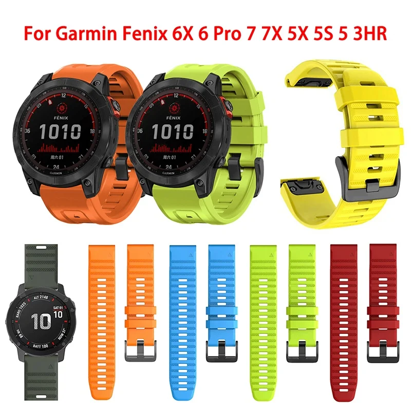 Silikon-Uhrenarmband für Garmin Fenix 5/5Plus/5S/5X 6/6S/6 Pro/6X/6X Pro/7/7X/7S Armband für Garmin Fenix 22mm 20mm 26mm Riemen Image