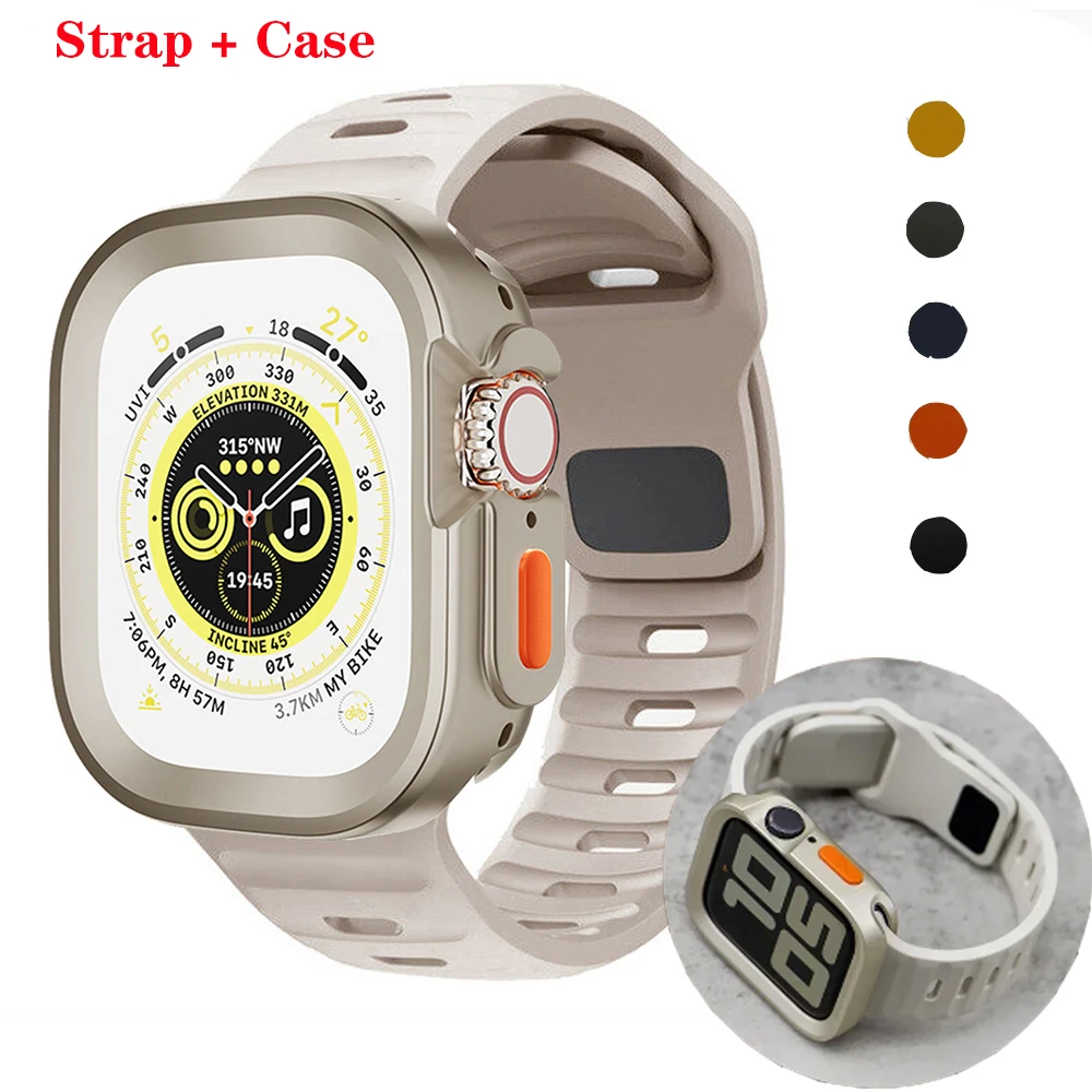 Silikon armband TPU Gehäuse für Apple Watch Ultra 2 1 Abdeckung Lünette Rahmen für iwatch 6 8 7 9 49mm 45mm 41mm 44mm 40mm Protector Stoßstange Image