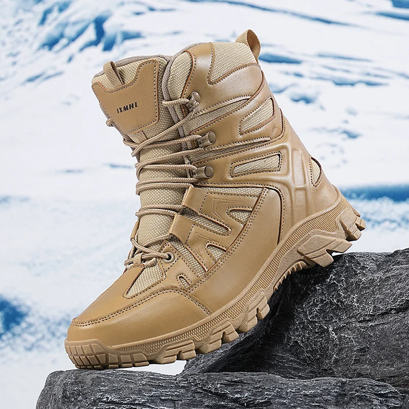 Winter Wanderschuhe Herren Wasserdichte Outdoor Sneakers Schneestiefel Taktische Jagdstiefel Rutschfeste Trekkingschuhe Wanderschuhe