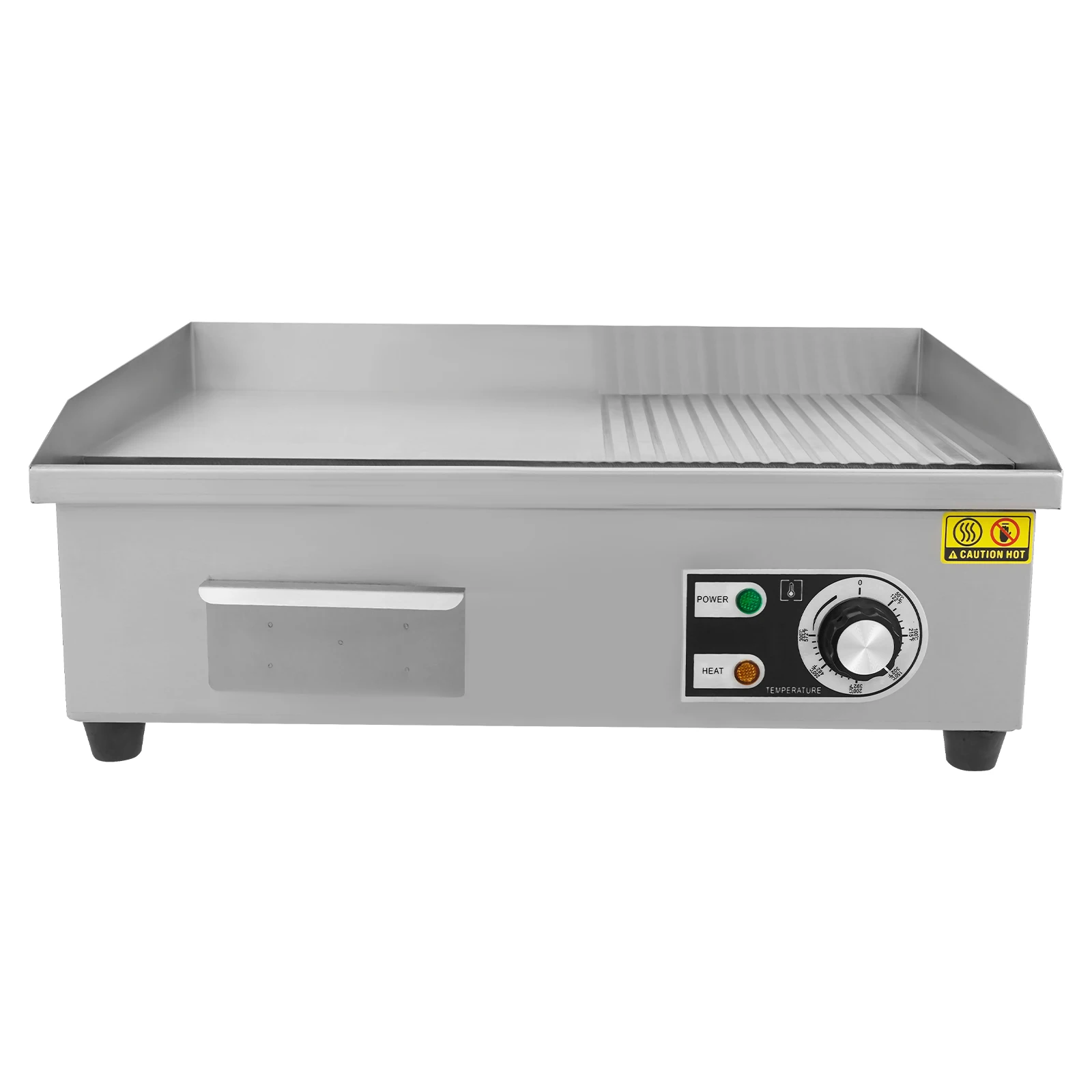 3000 W 220 V kommerzieller Elektrogrill 55 x 43 x 24 cm halbflacher Arbeitsplattengrill, einstellbare Temperatur, Edelstahl-Restaurantgrill Image