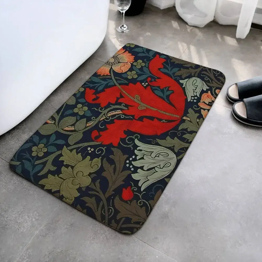 William Morris Compton Floral Bodenmatte für Wohnzimmerkissen, moderner, weicher, flauschiger Heimteppich für Kinderzimmer, Spielteppich