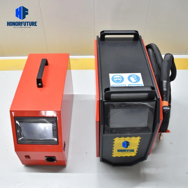 Das luftgekühlte Handlaserschweißgerät ist leicht zu transportieren für das Stahlschweißen. Das Mini-Luftkühlungs-Laserschweißgerät Image