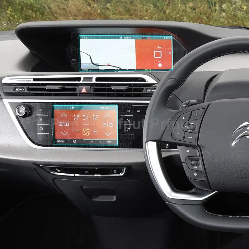 Gehärtetem glas screen protector Für Citroen Grand C4 Picasso 2016 2017 12 zoll auto infotainment radio gps navigation Image