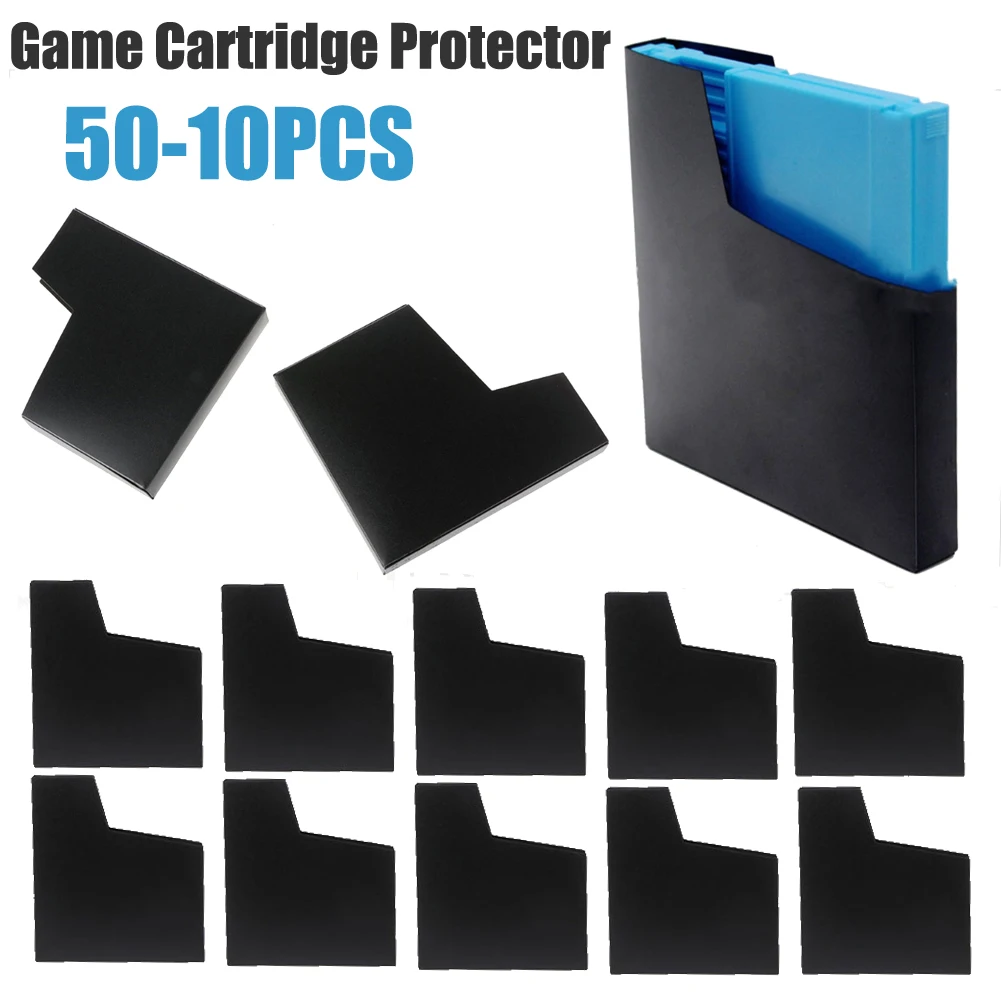 50-10Pcs Spiel Patrone Staub Hülse Protektoren Schwarz Abdeckungen Matte Schutzhülle Abdeckung Spiel Patrone Staub Hülse für NES Image