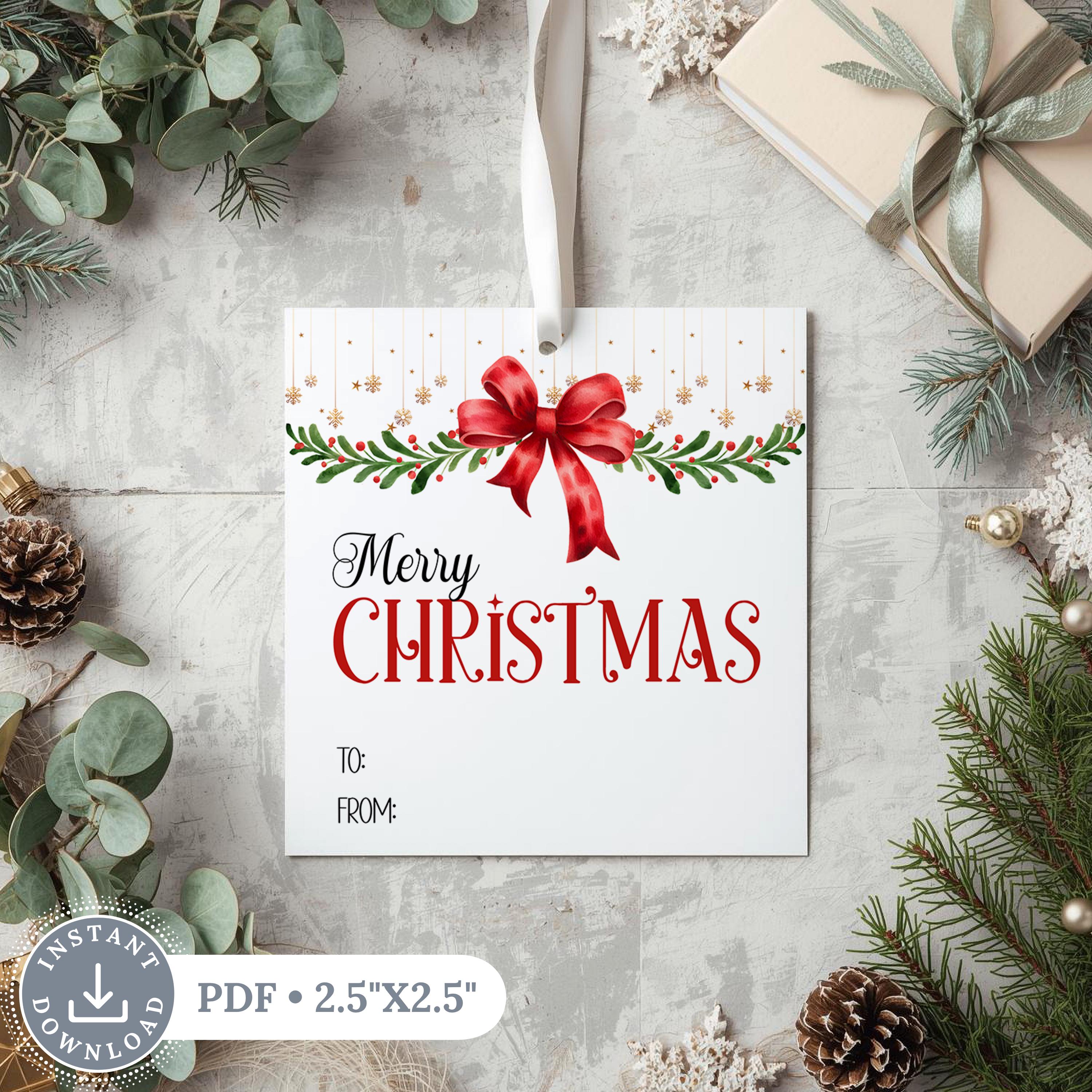 Etichetta regalo di Natale stampabile, etichetta regalo di Buon Natale, etichetta regalo di Natale quadrata, etichetta regalo stampabile, download imm