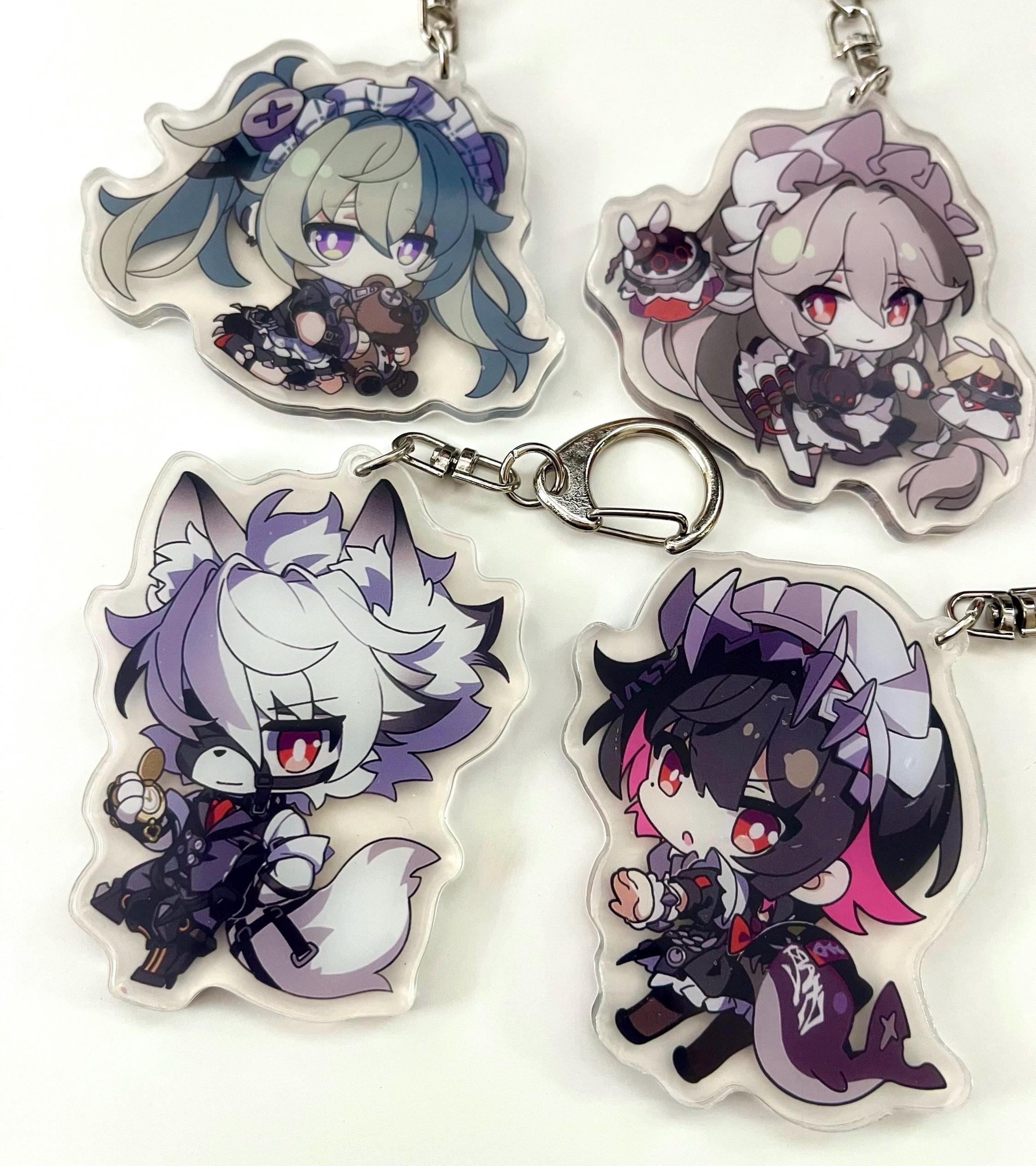 ZZZ Ellen Joe Lycaon Rina Corin Chibi Portachiavi con ciondoli in acrilico bifacciali Accessori Zenless Zone Zero Merch