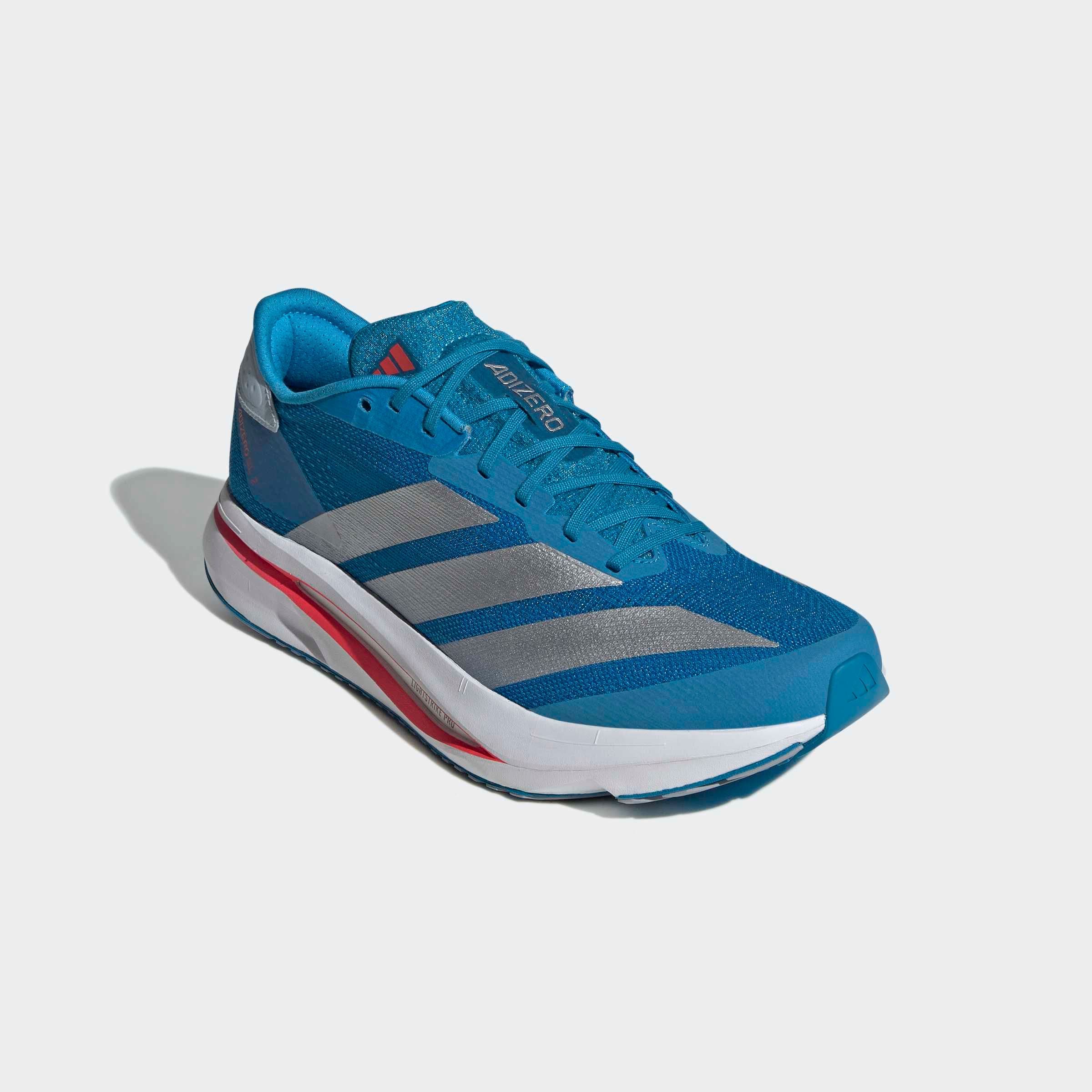 Laufschuh ADIDAS PERFORMANCE "ADIZERO SL 2", Damen, Gr. 44,5, solar blau, silber metallic, schwarz solar blau, Textil, Schuhe Laufschuh