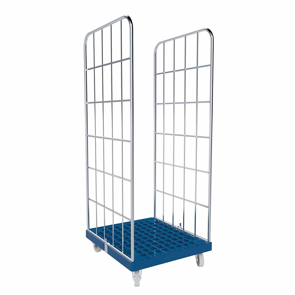 Oswald Transportgeräte Rollbehälter 2-seitig, Rollplatte aus Kunststoff, 724 x 815 x 1.830 mm, 500 kg, Nutzhöhe 1.640 mm, Recycling Schwarz Image