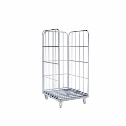 Oswald Transportgeräte Rollbehälter 3-seitig, Nutzhöhe 1.440 mm, Rollplatte aus Metall, 724 x 815 x 1.630 mm, 500 kg Image