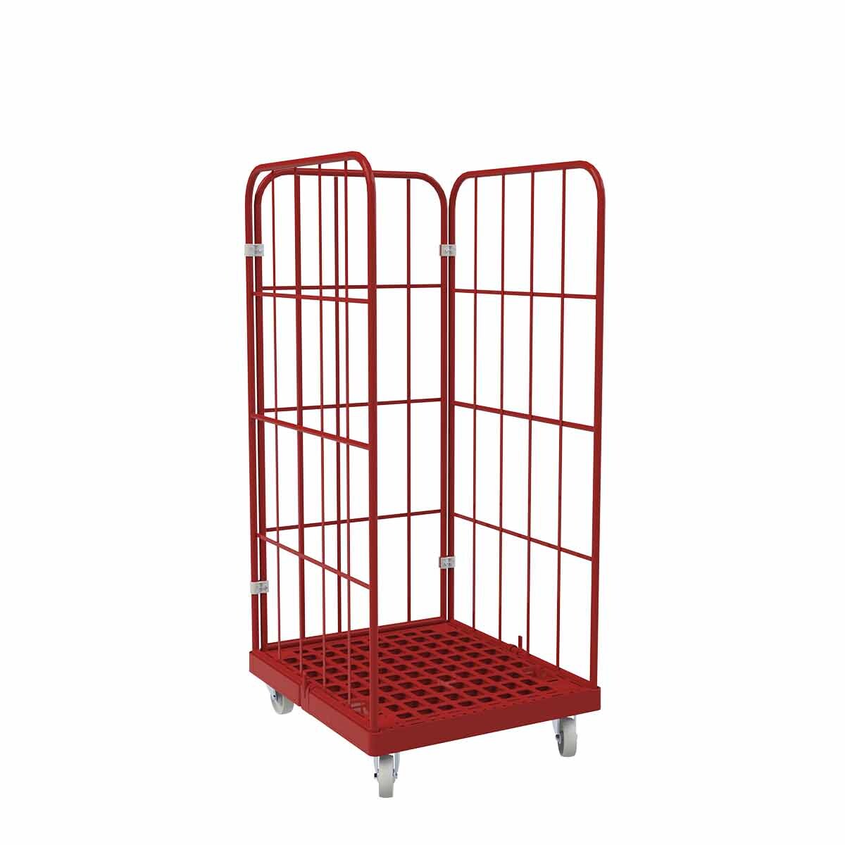 Oswald Transportgeräte Rollbehälter Kunststoff 3-seitig, 724 x 815 x 1.630 mm, 500 kg, Nutzhöhe 1.440 mm, Feuerrot Image